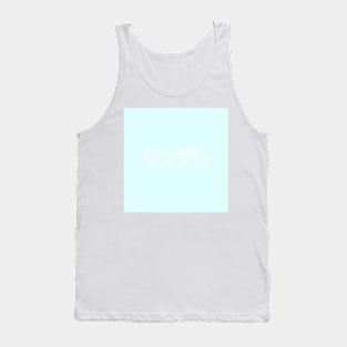 Tsundere Heart Button - Sky Tank Top